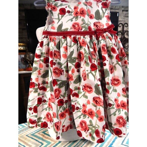 Beautiful Pumpkin Patch 24 Month Dress White wirh Red Flowers & Red Bow. - Picture 4 of 6